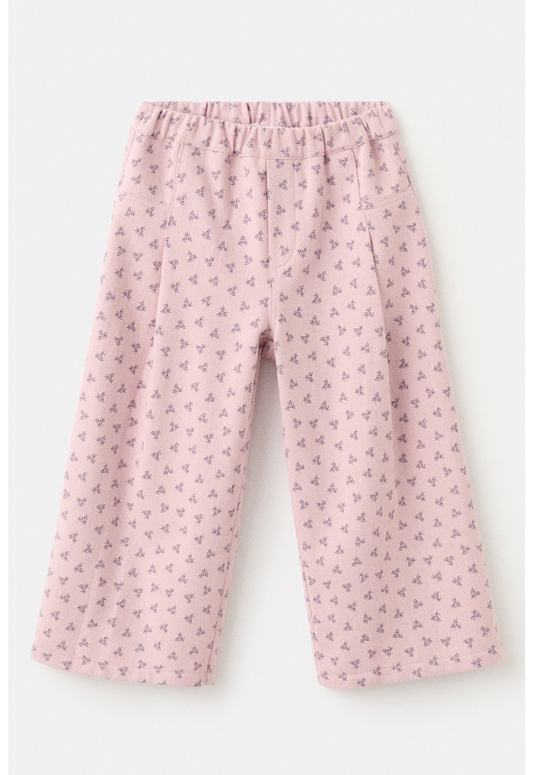 Pantaloni cu croiala ampla si imprimeu floral