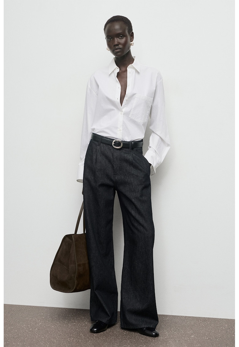 Blugi cu croiala ampla - Negru stins