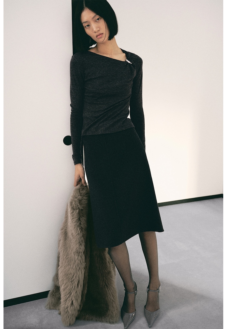 Bluza slim-fit cu detaliu metalic