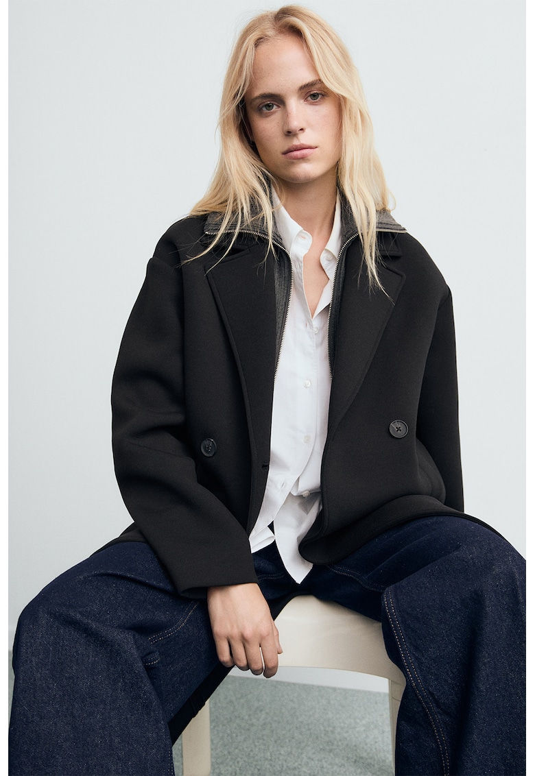 Palton lung cu aspect 2-in-1