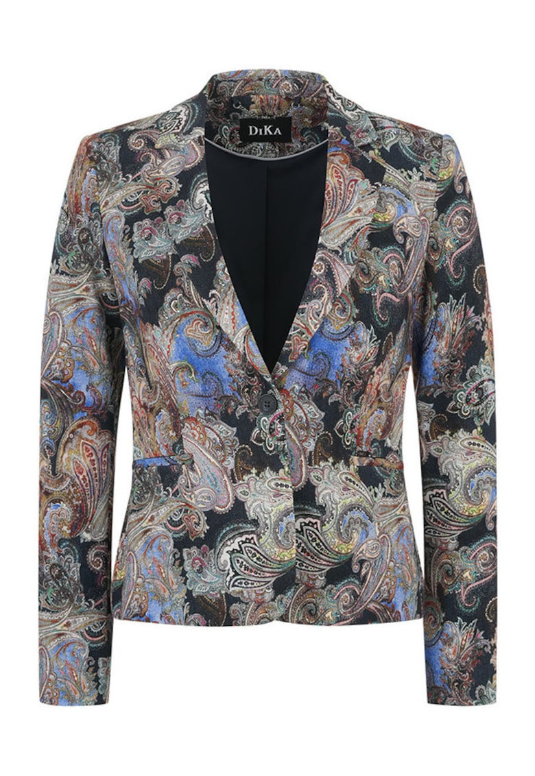 Sacou cu imprimeu paisley si revere decupate