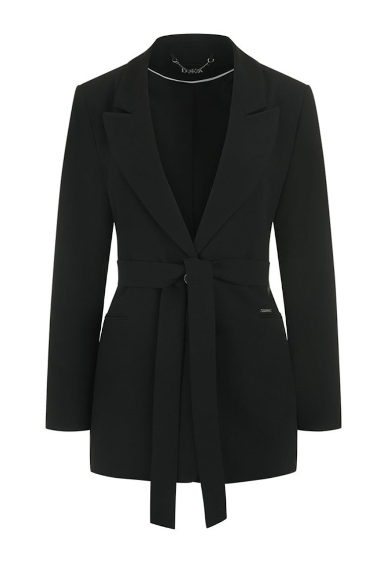 Blazer cu revere decupate si cordon