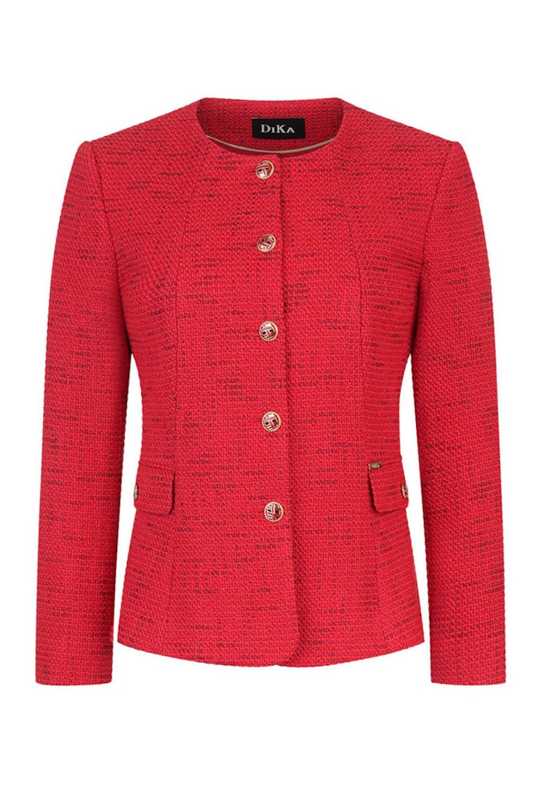 Sacou din tweed cu decolteu rotund