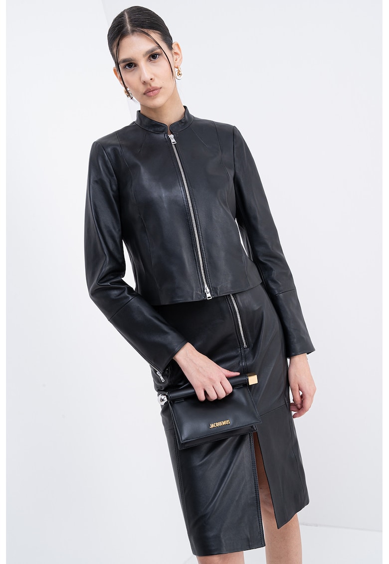 Jacheta din piele cu fermoar Lasari