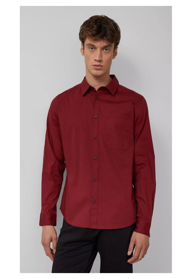 Camasa uni cu buzunar pe piep