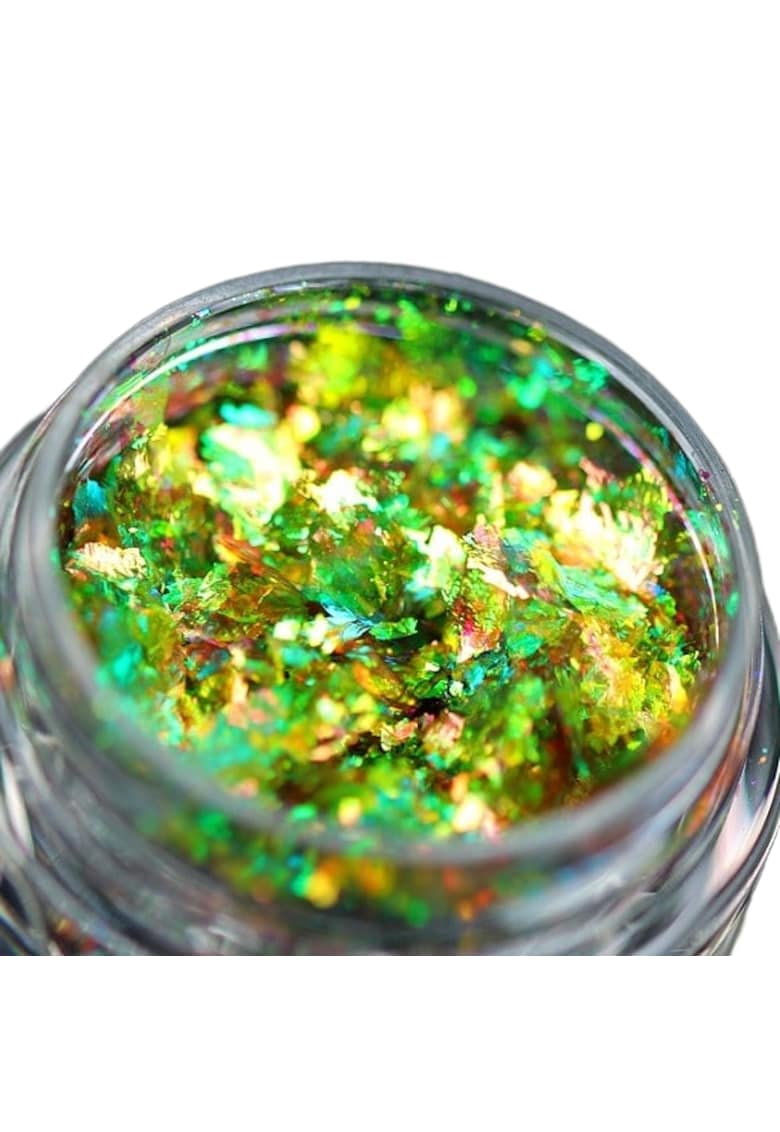 Pigment fulgi PK122 verde-champagne-auriu-rose pentru machiaj 1g