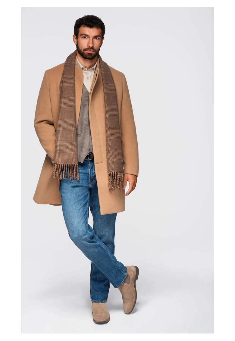 Palton cu guler inalt si inchidere asimetrica  OM-COWC-0141