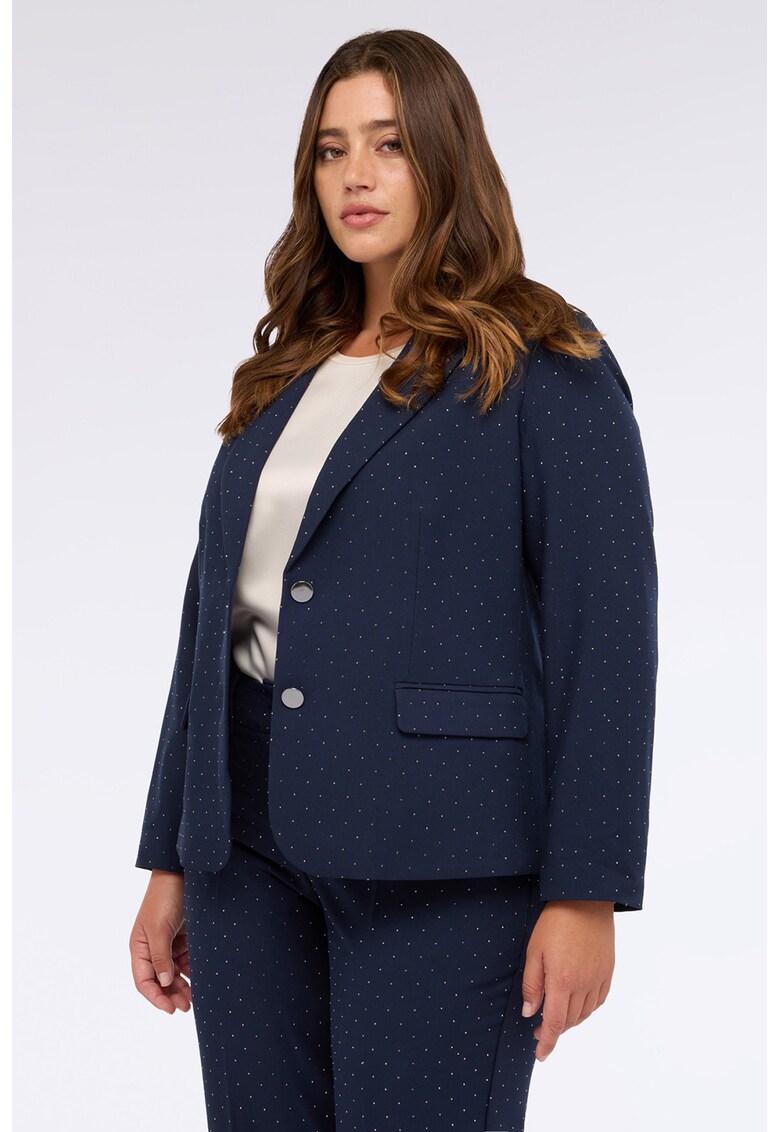 Sacou cu nasturi si buline - Bleumarin