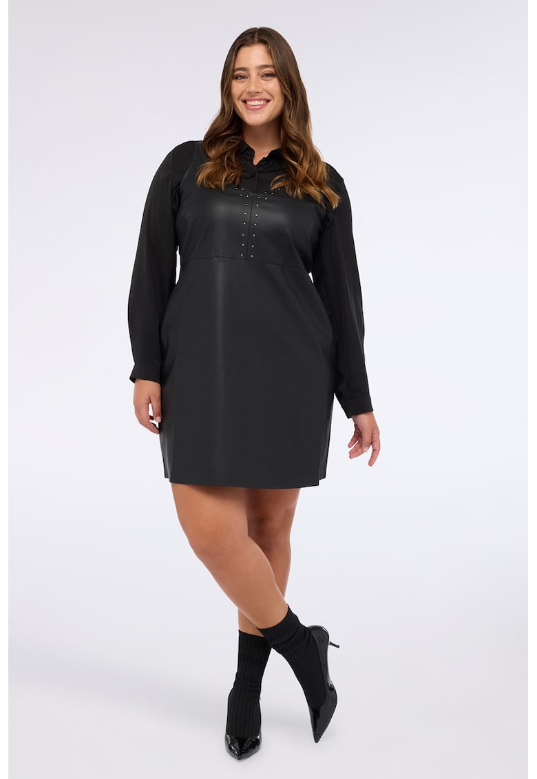 Rochie scurta cu decolteu in V - Negru