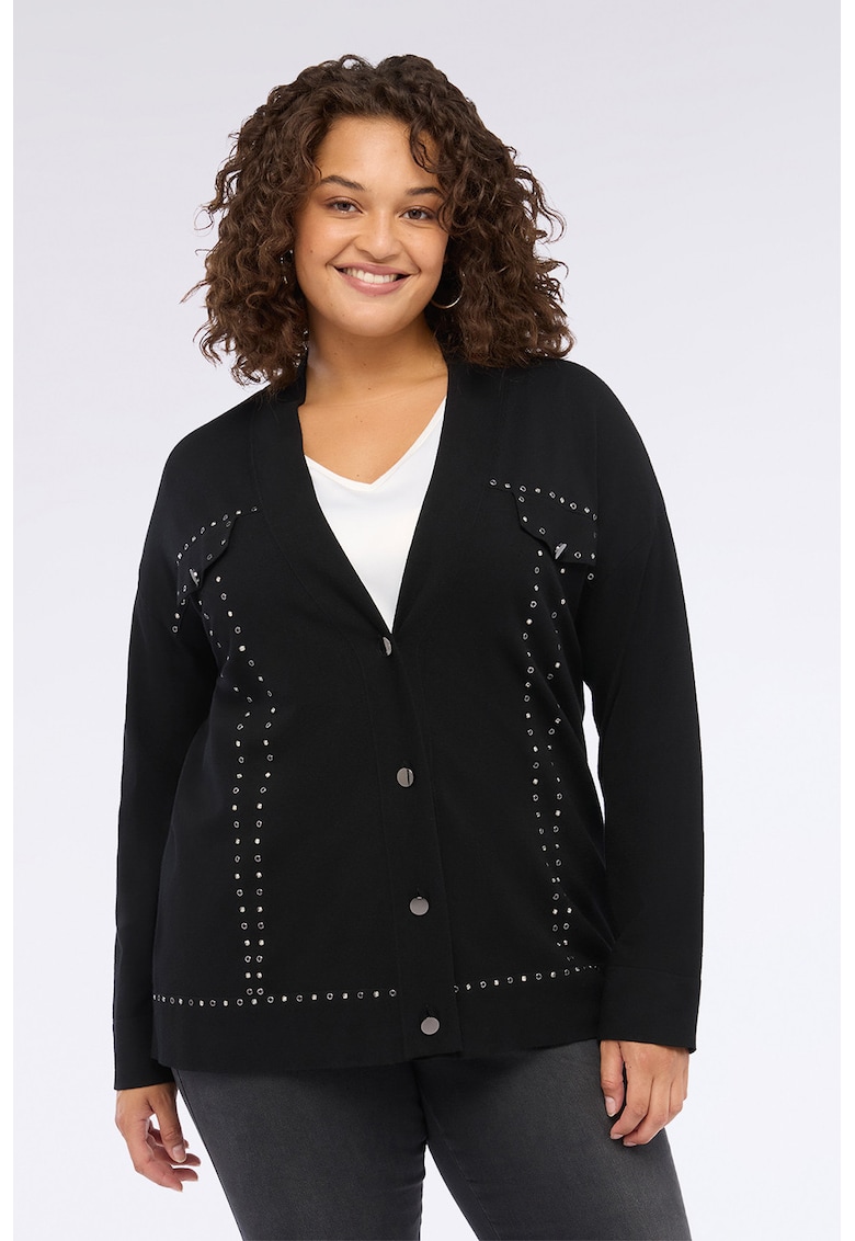 Pulover slim fit cu nasturi