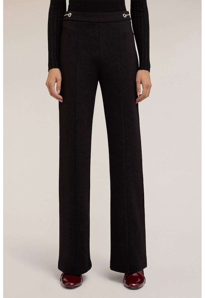 Pantaloni drepti cu talie inalta - Negru