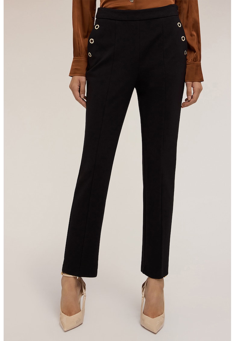 Pantaloni cu pense si talie inalta