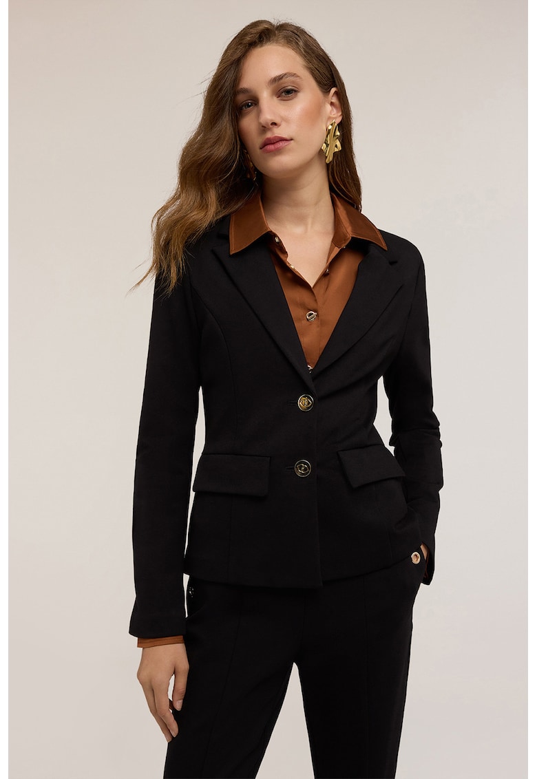 Sacou slim fit cu model uni