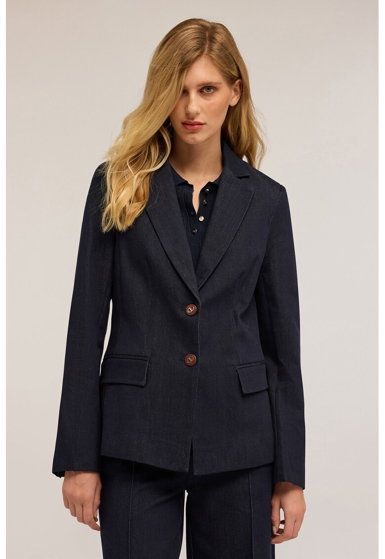 Sacou regular fit cu nasturi - Albastru ultramarin