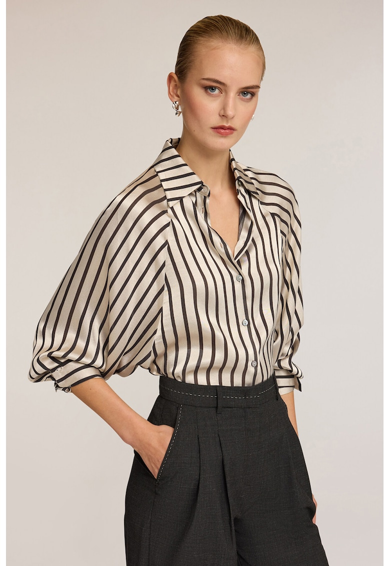 Bluza din satin cu maneci lungi