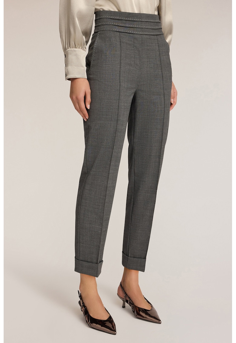 Pantaloni crop din amestec de lana virgina