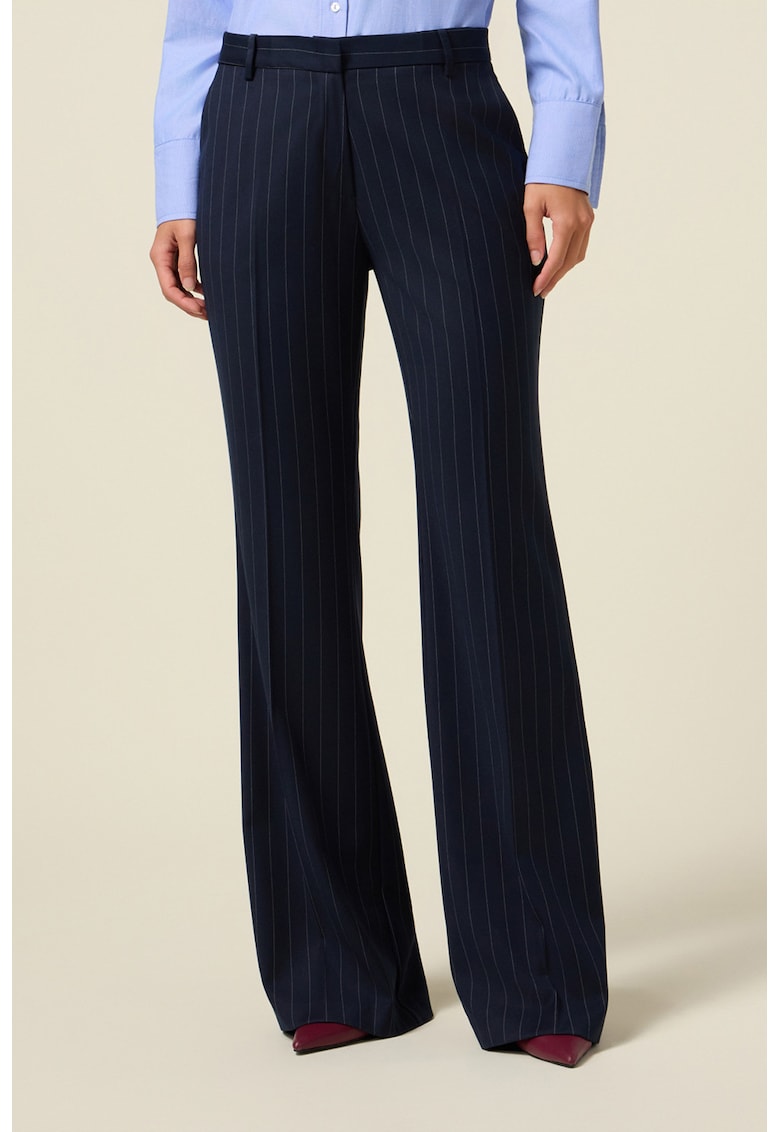 Pantaloni evazati cu model cu dungi discrete