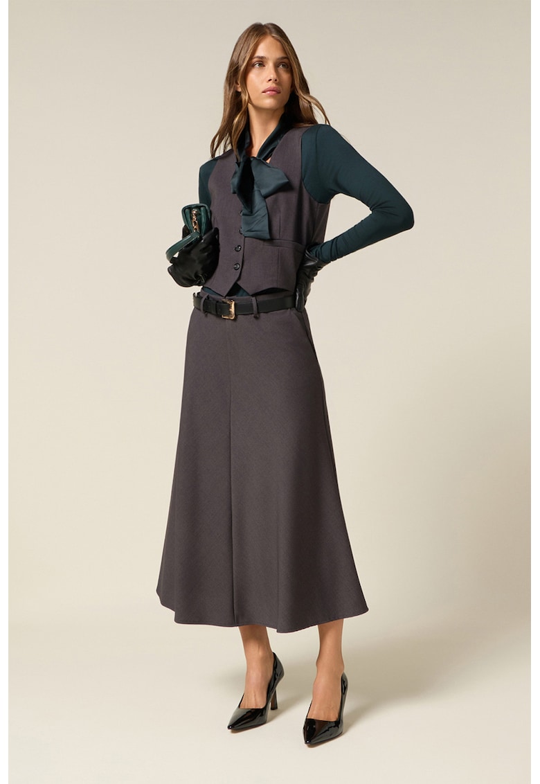 Fusta midi cu buzunare