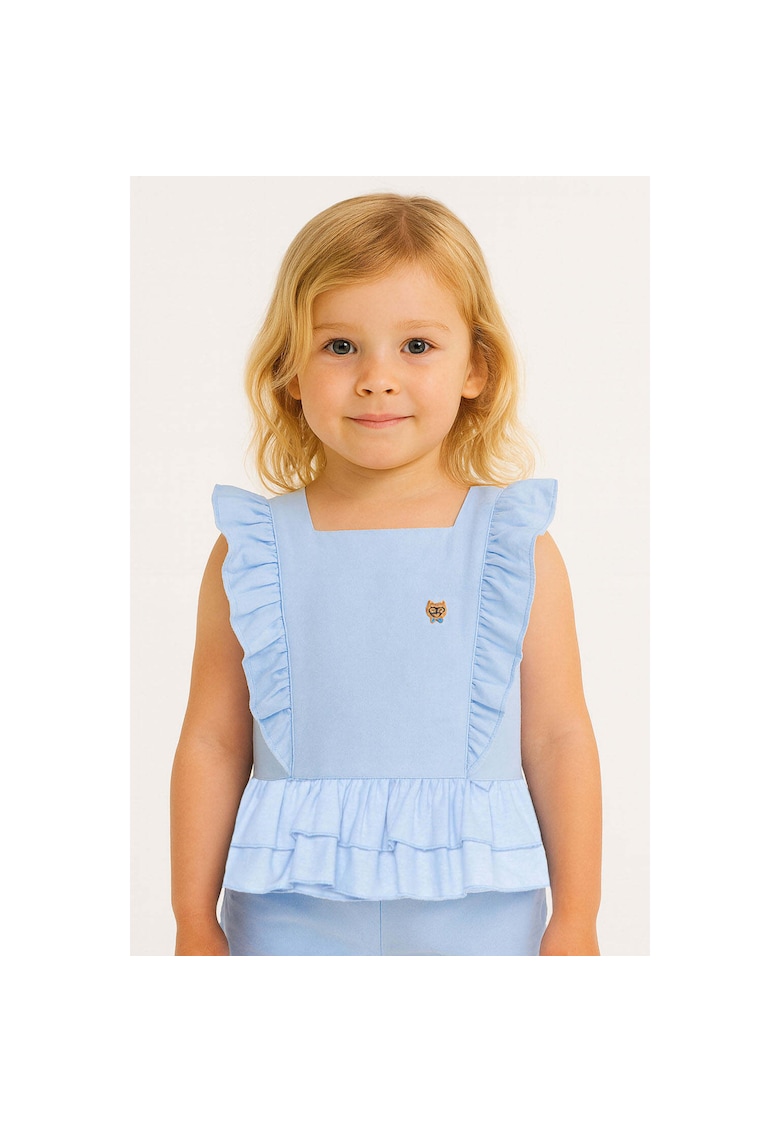 Top cu decolteu patrat si volane