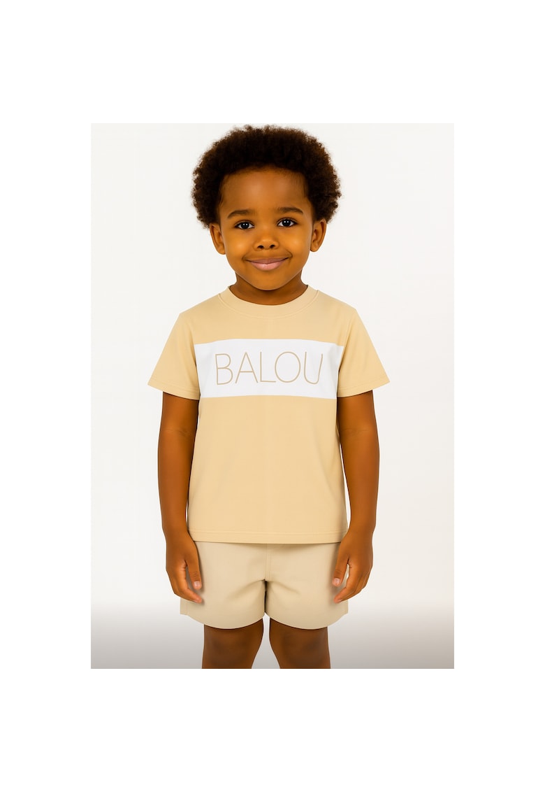 Tricou cu imprimeu logo - Maro camel
