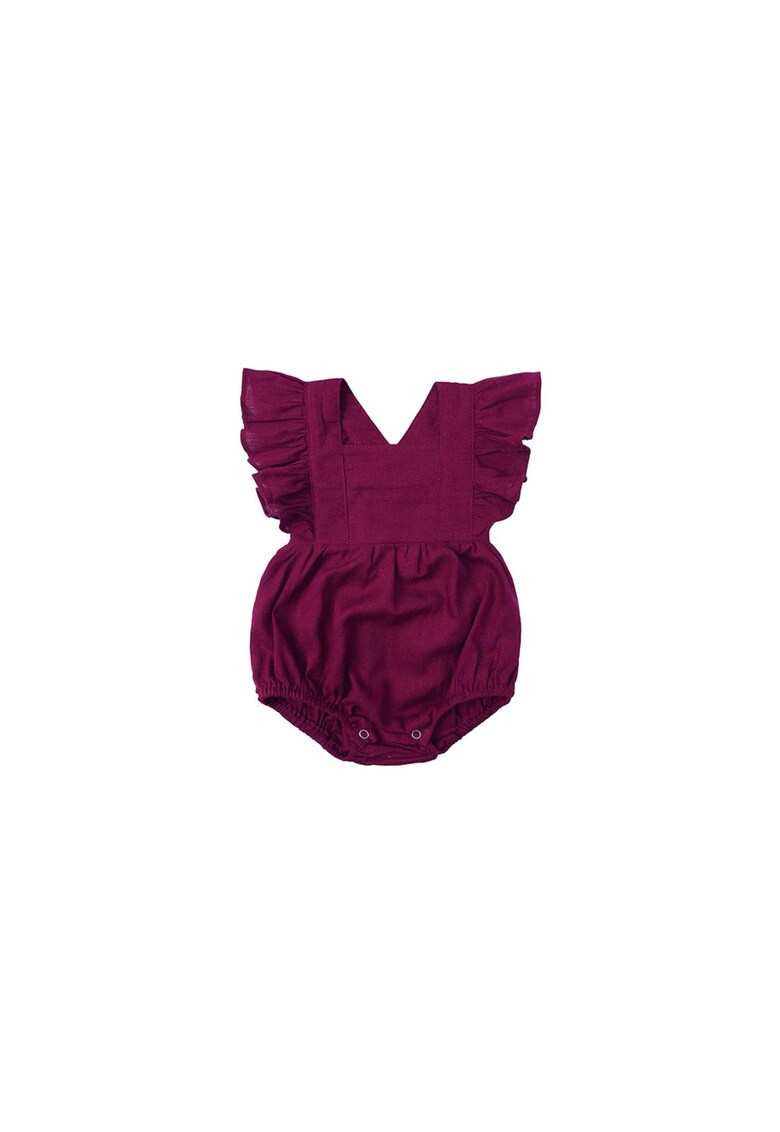 Body-salopeta cu volane - Visiniu