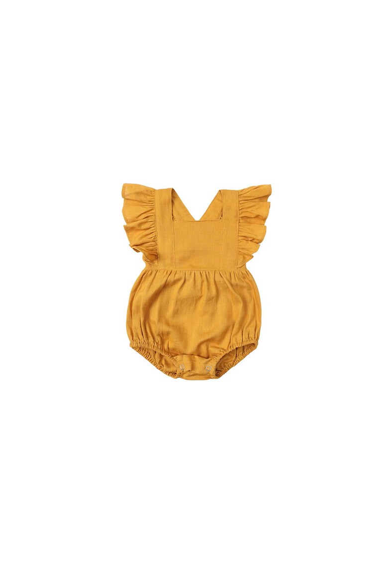Body-salopeta cu volane - Galben mustar