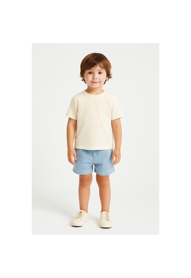 Tricou uni cu decolteu la baza gatului - Maro camel