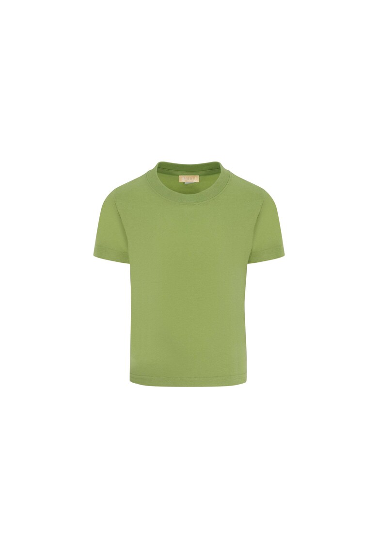 Tricou uni cu decolteu la baza gatului - Verde lime