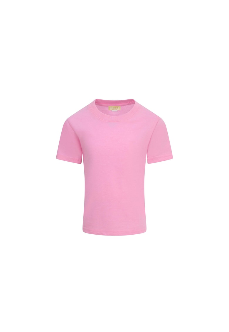 Tricou uni cu decolteu la baza gatului - Roz