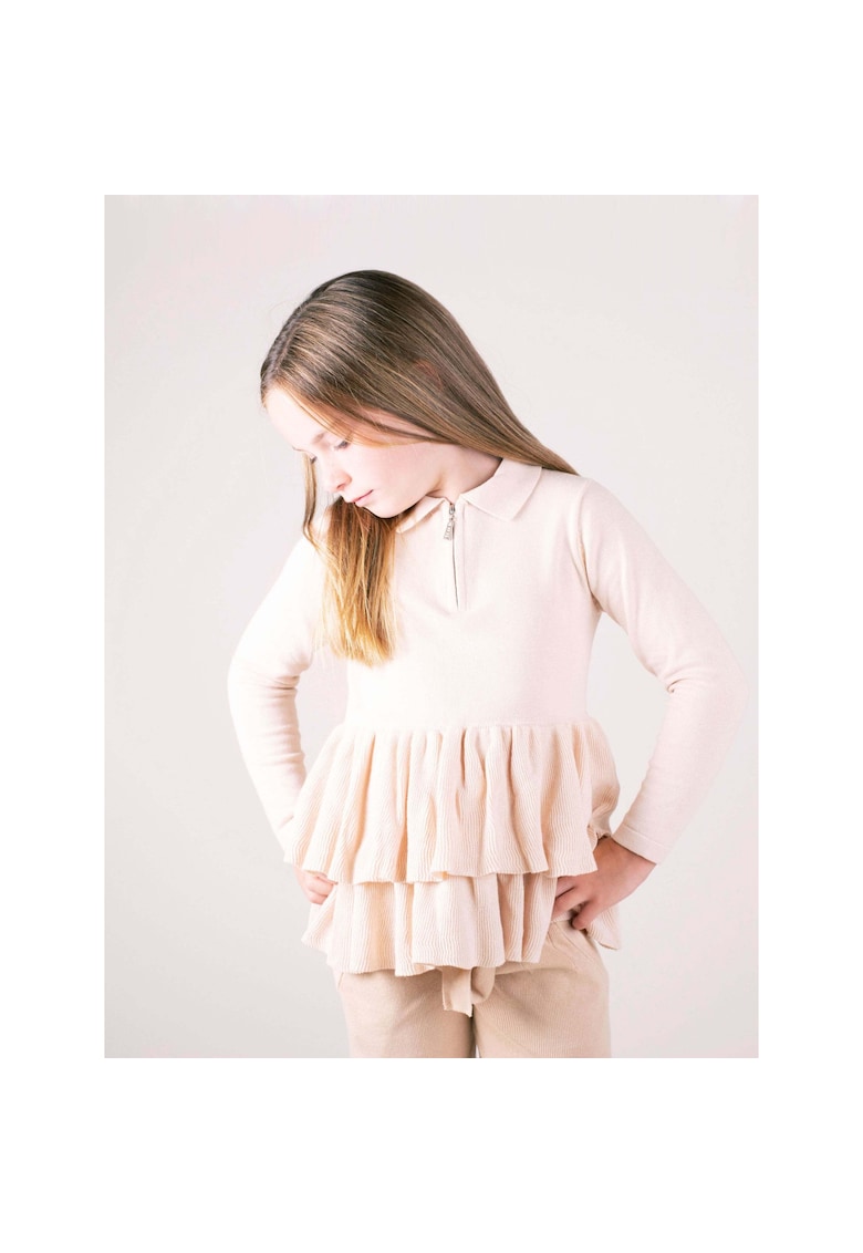 Bluza polo cu garnituri cu volane