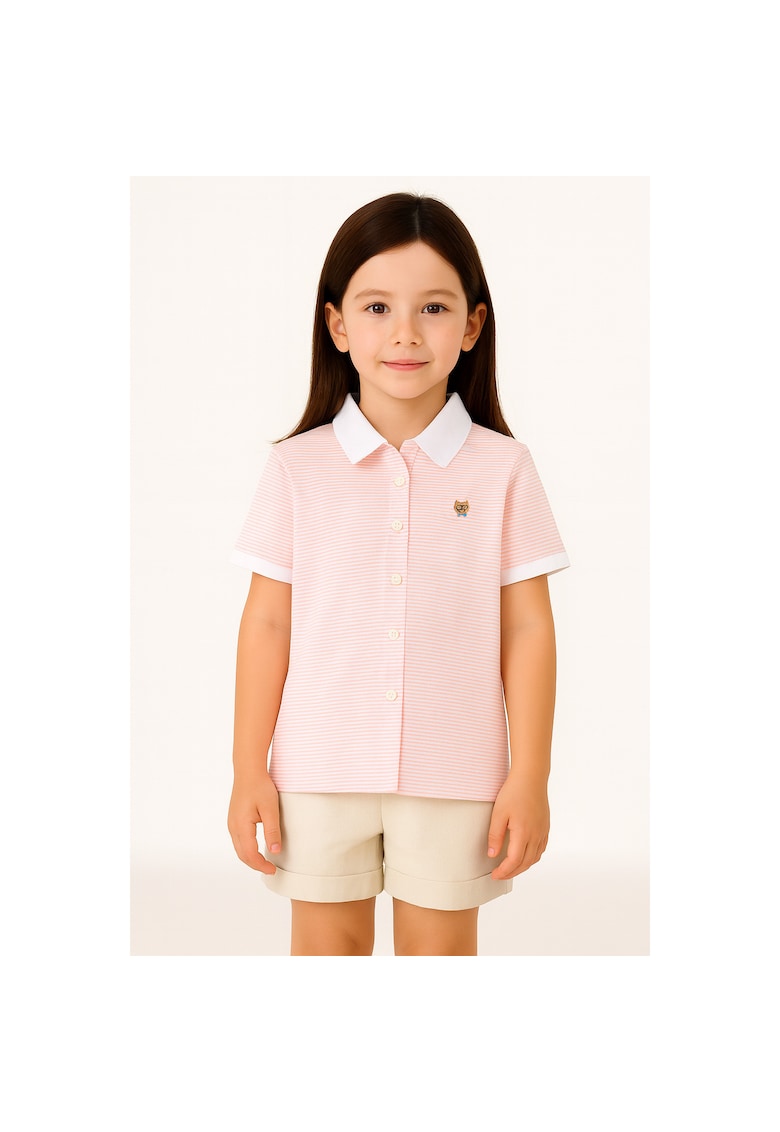 Camasa cu maneci scurte - dungi si guler clasic