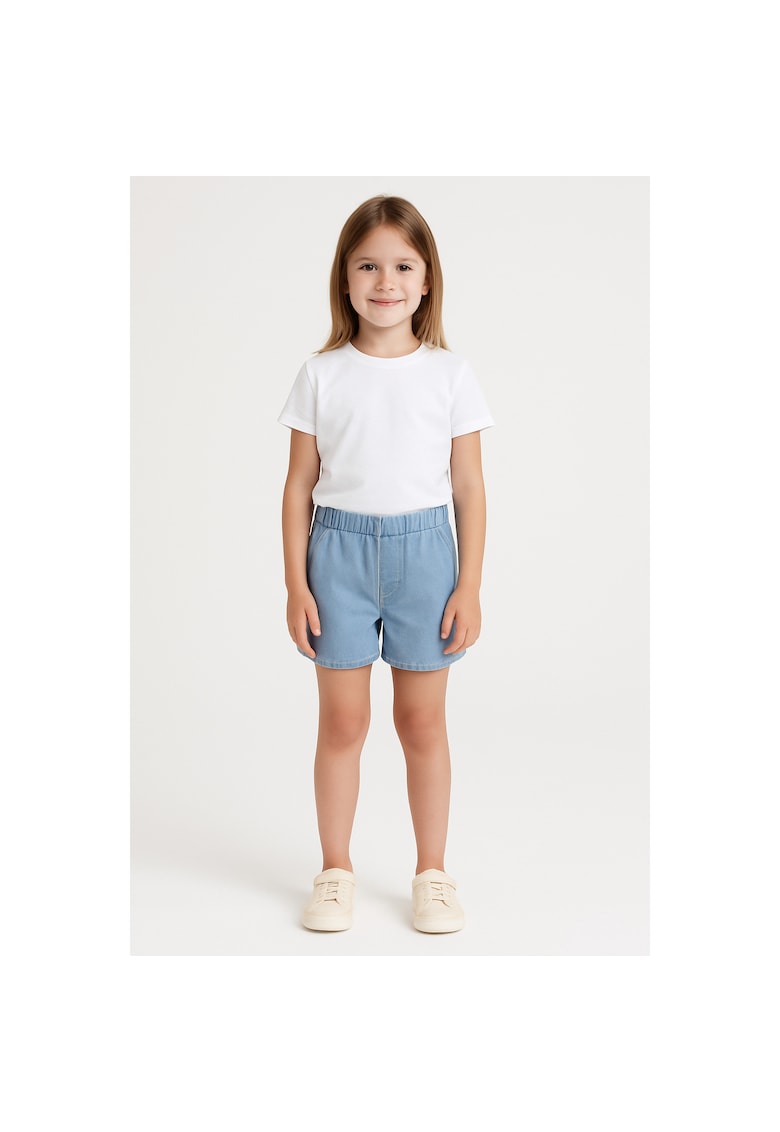 Blugi scurti din amestec de bumbac cu talie elastica