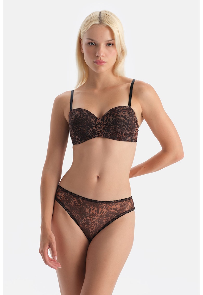 Chiloti semitransparenti cu model animal print