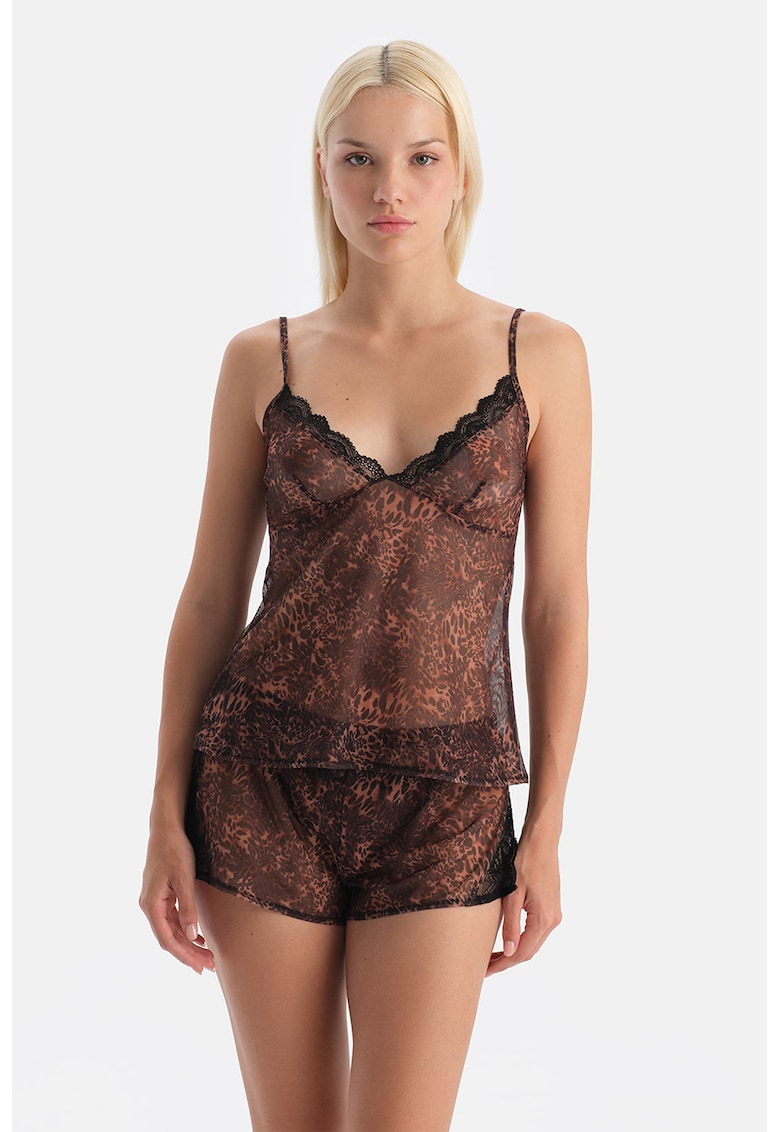 Pijama semitransparenta cu animal print