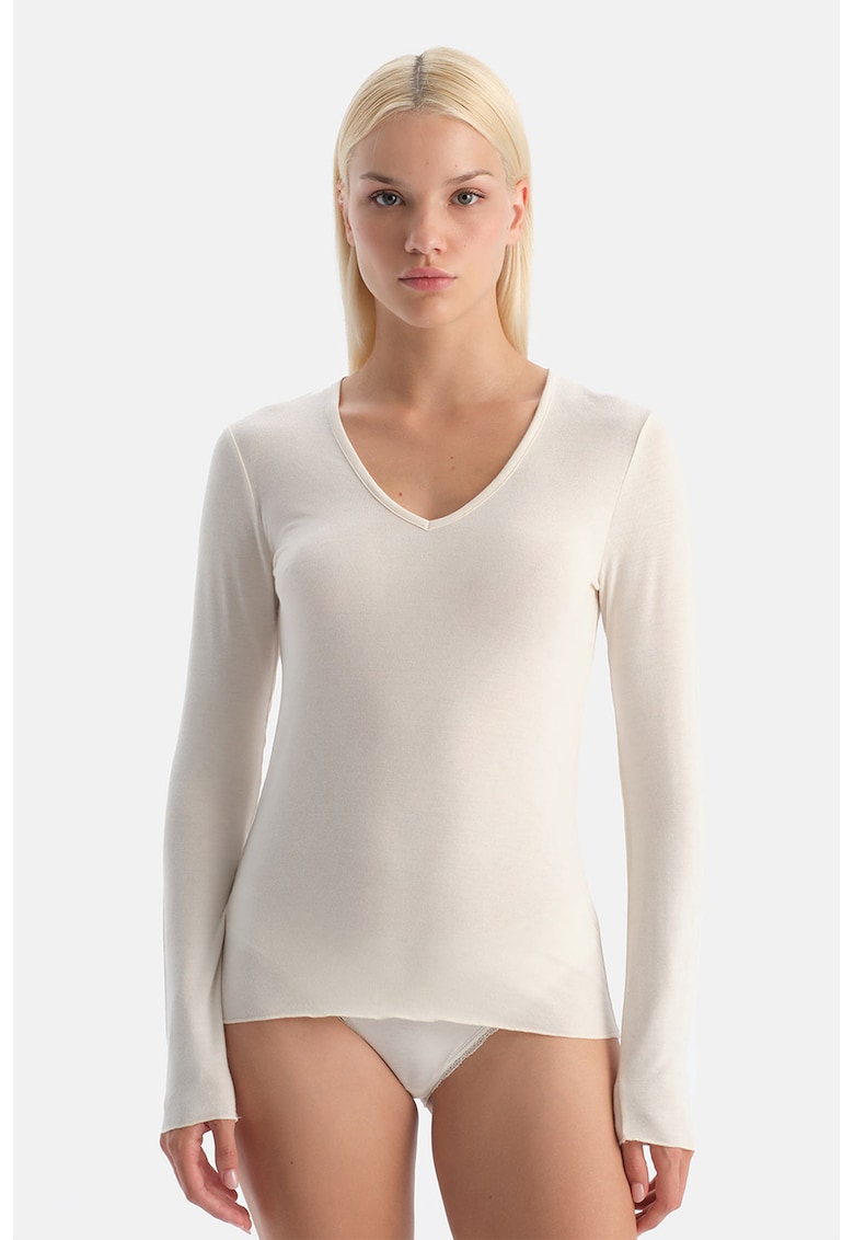 Bluza slim fit de casa din amestec de modal