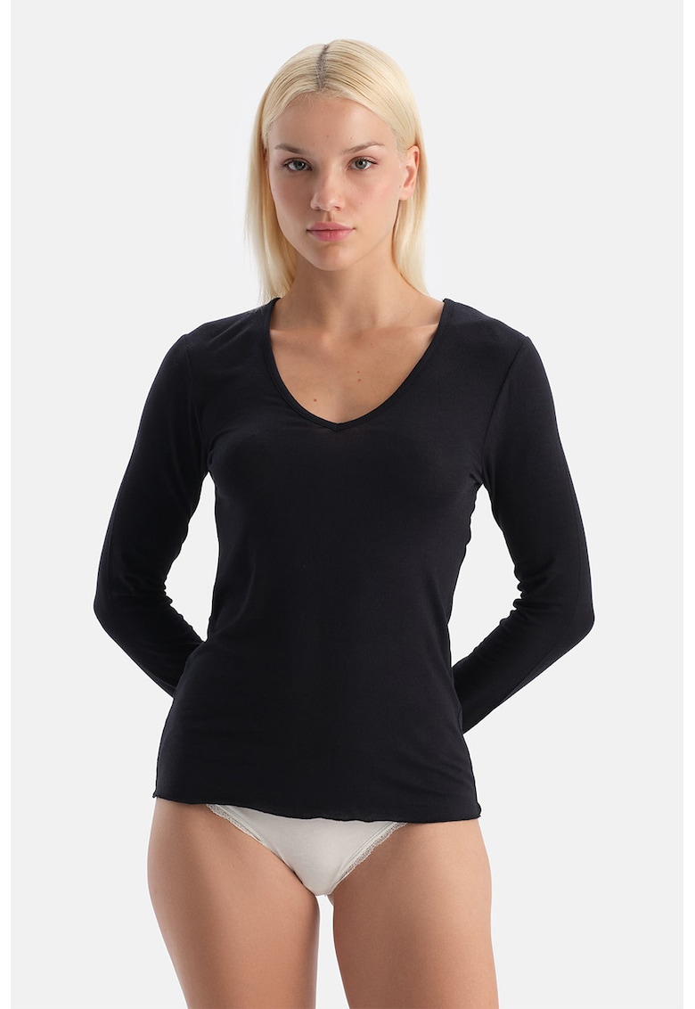 Bluza slim fit de casa din amestec de modal