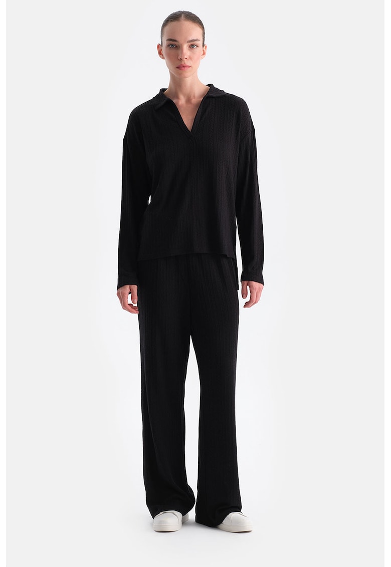 Pantaloni relaxed fit cu snururi de ajustare