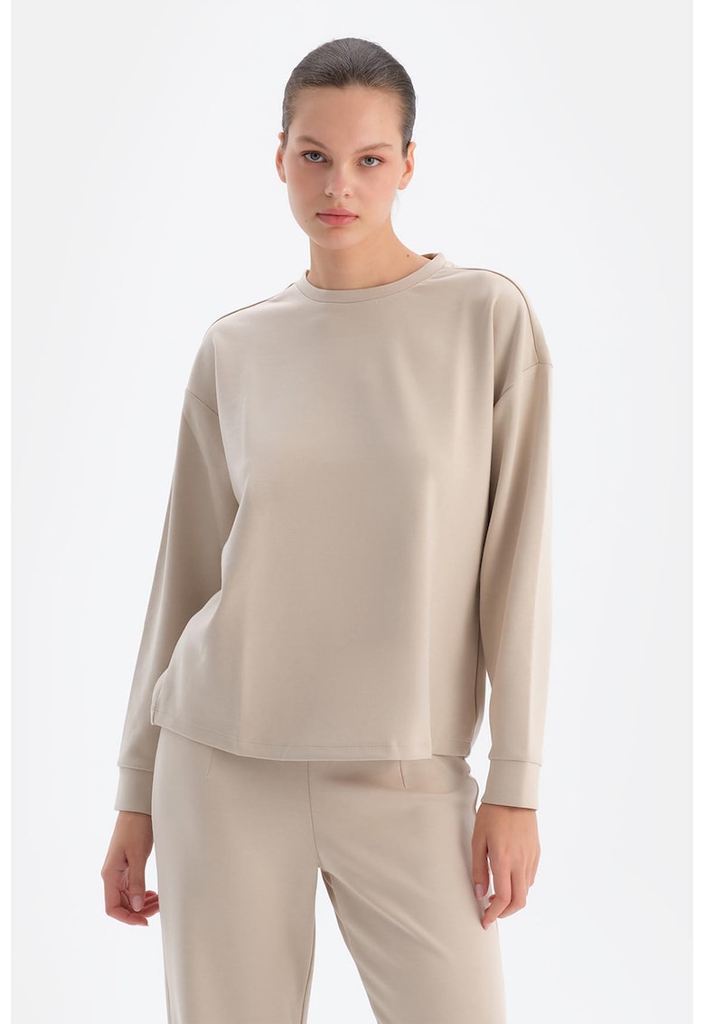 Bluza de trening din amestec de modal cu decolteu la baza gatului