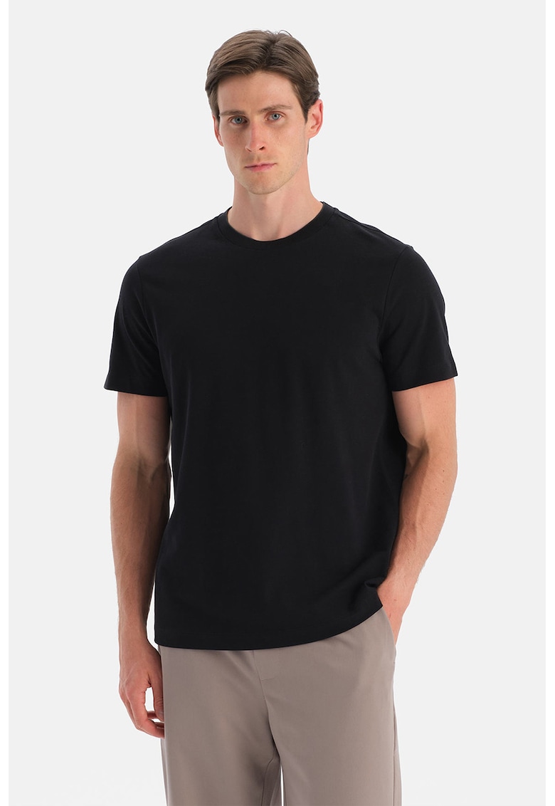 Tricou uni de bumbac - Negru