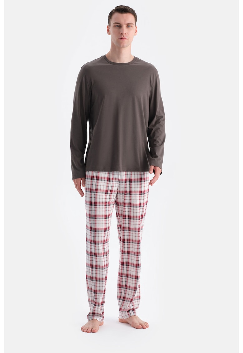 Pijama din amestec de bumbac - in carouri