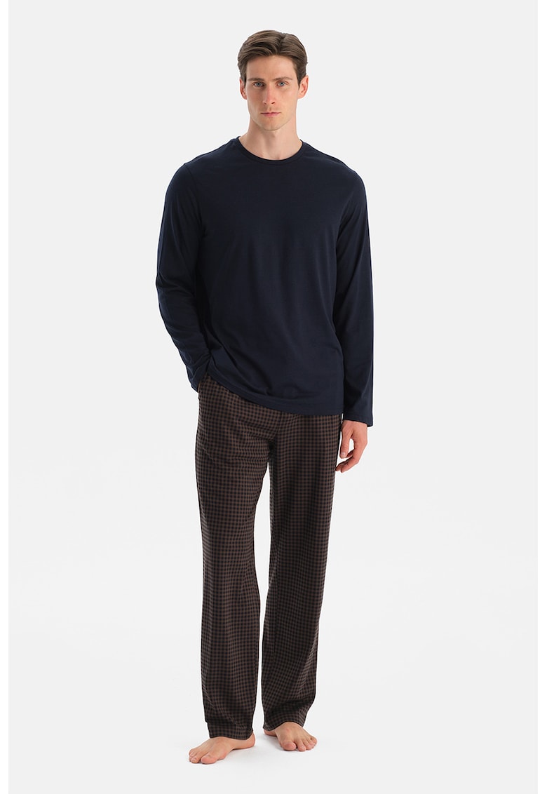 Pijama din amestec de bumbac - in carouri