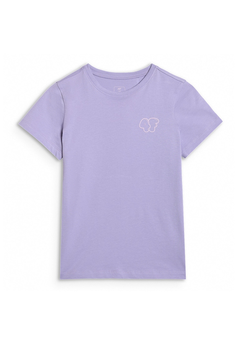 Tricou Fete Sport Violet Bumbac 180gsm - Junior - Marime 122 - Casual & Sportstyle - Imprimeu Fata/Spate