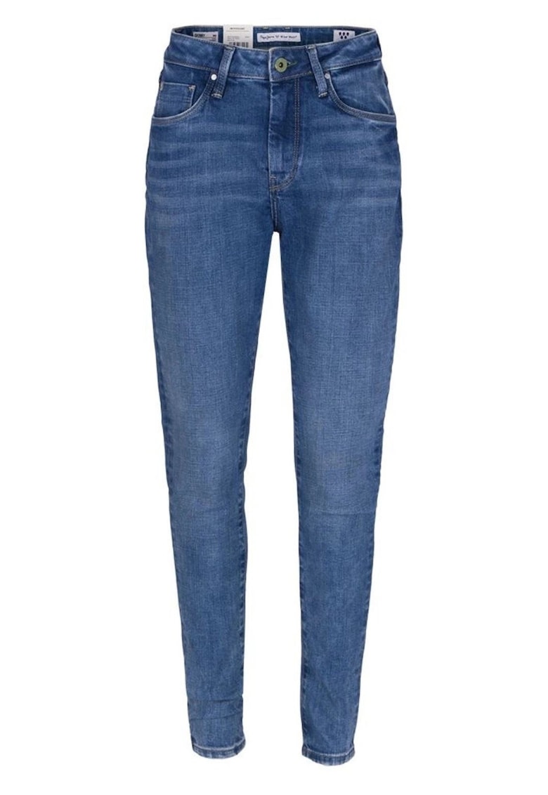 Blugi skinny cu aspect decolorat -