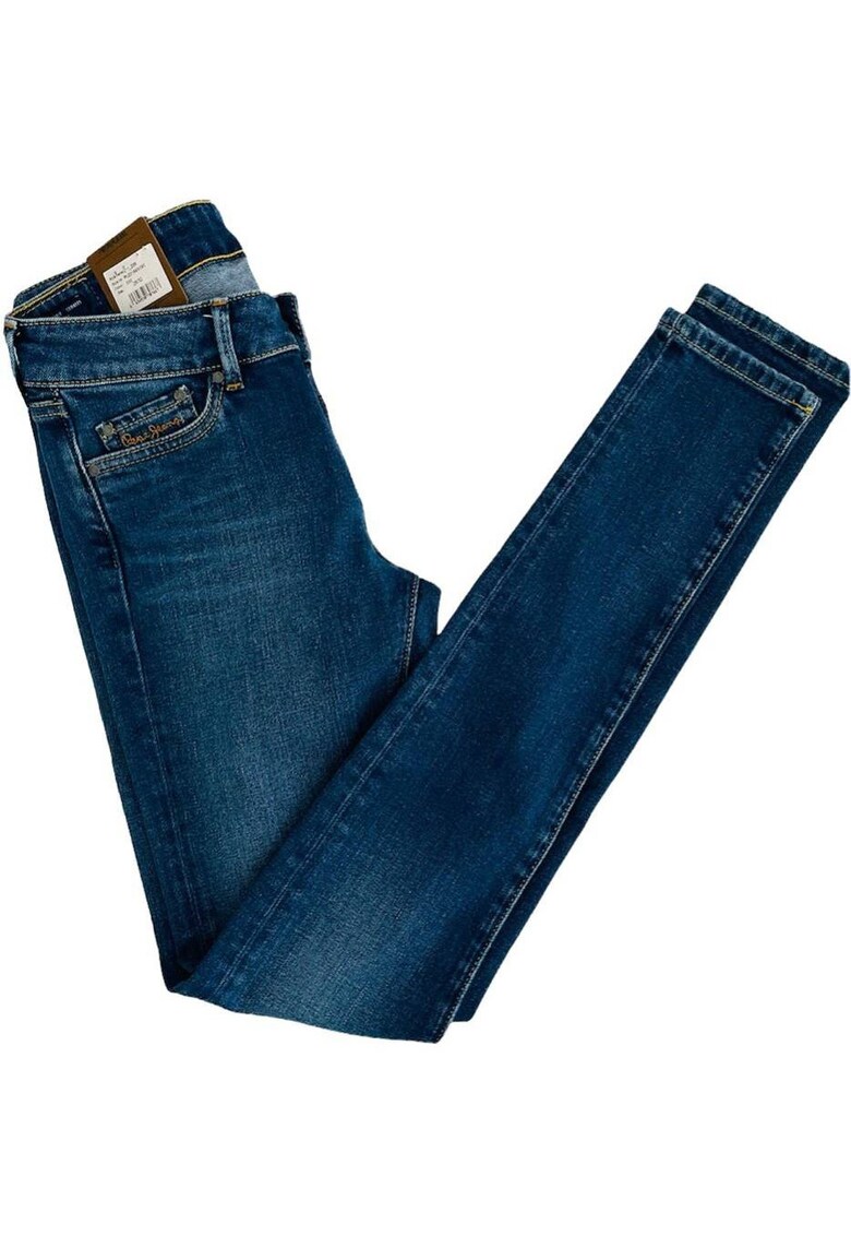 Blugi skinny cu aspect decolorat -