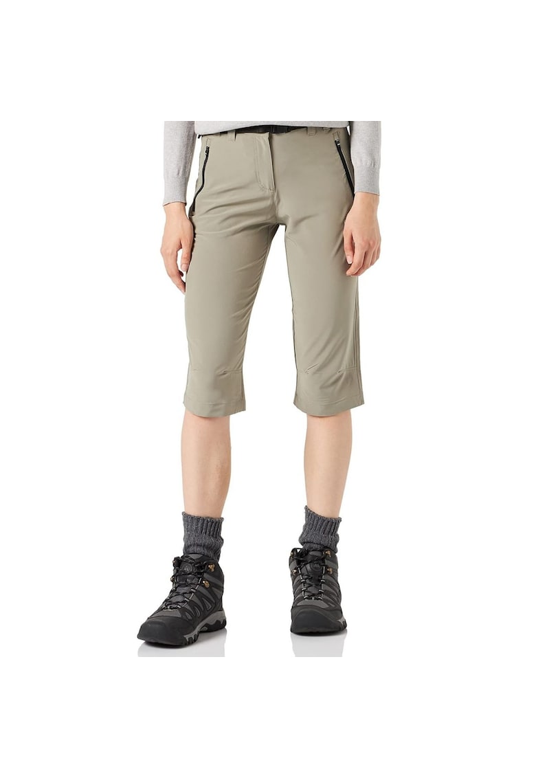 Pantaloni capri petru trekking cu buzunare cu fermoar -