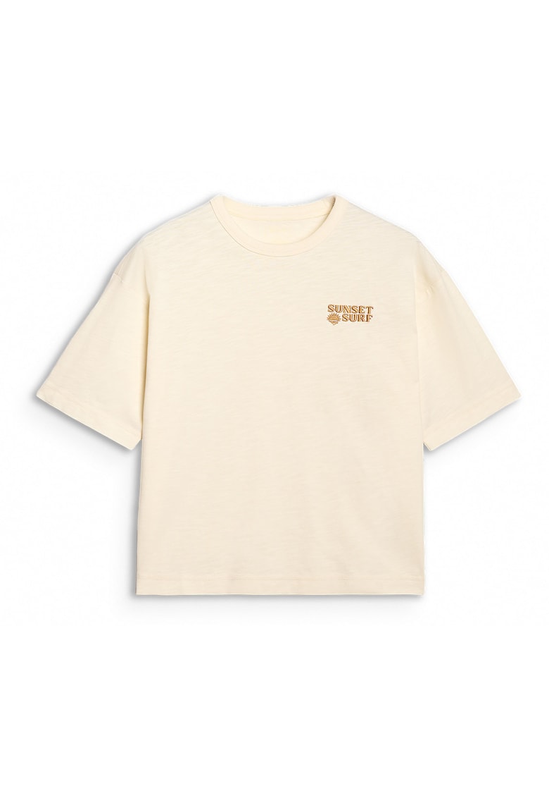 Tricou Oversize Femei Crem - Bumbac - Crem