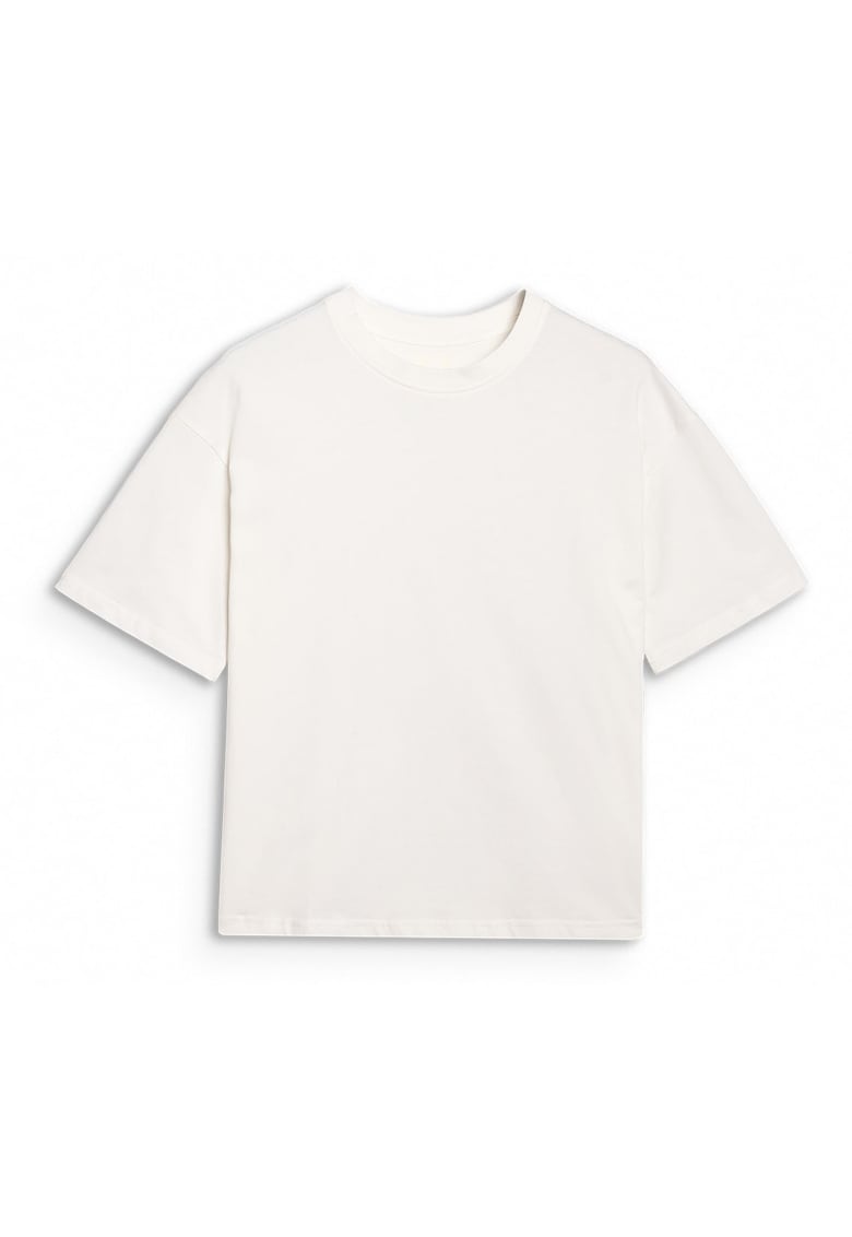 Tricou Oversize Bumbac 100% Alb Ecru - Alb ecru