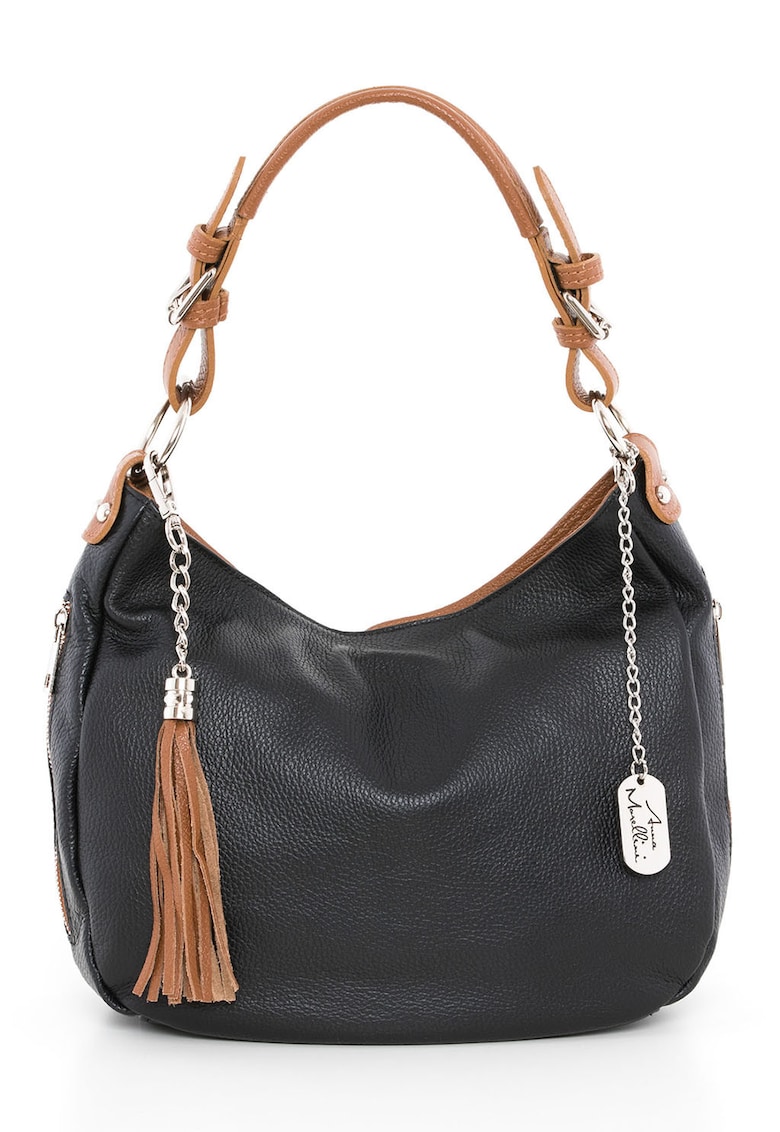 Geanta hobo de piele cu buzunare cu fermoar Fiorella