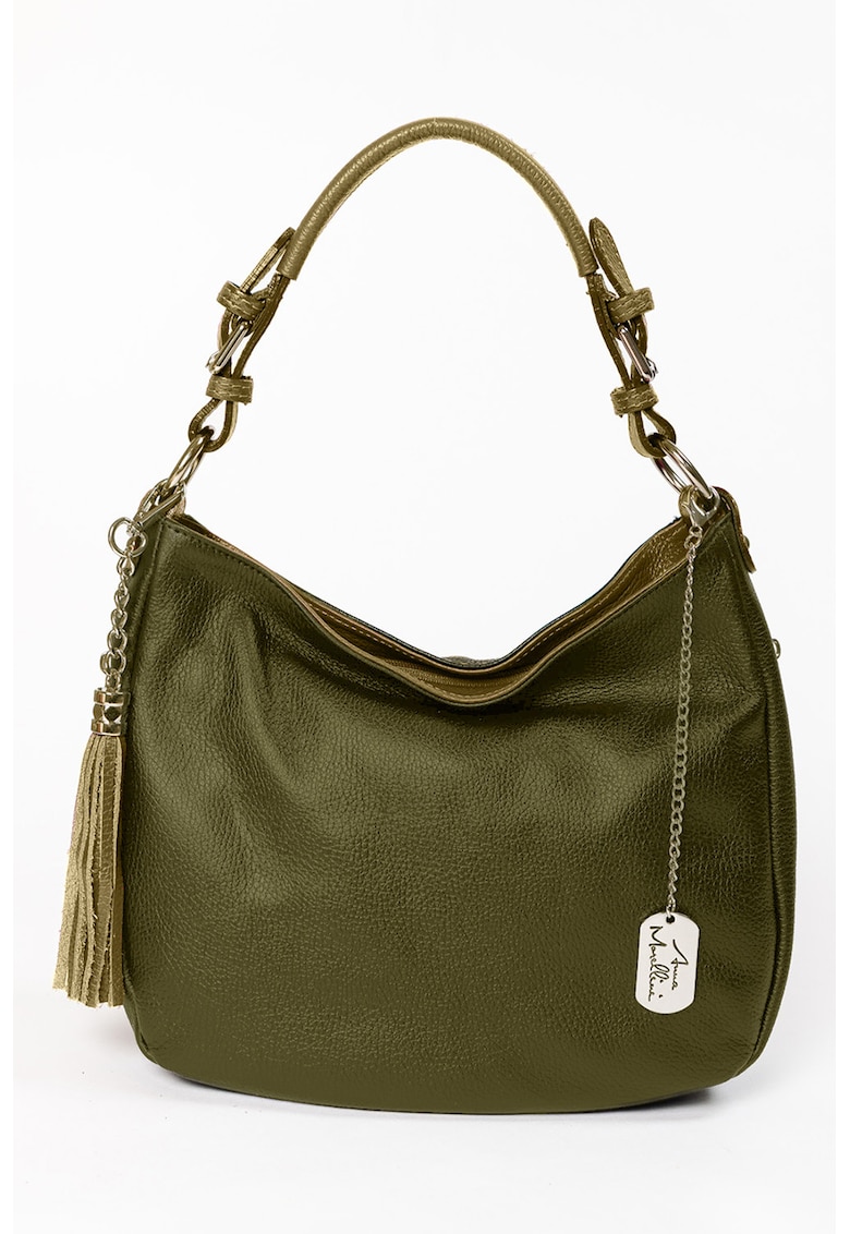 Geanta hobo de piele cu buzunare cu fermoar Fiorella