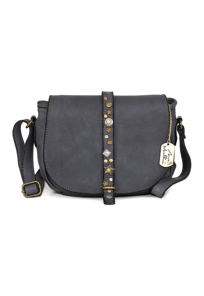 Geanta crossbody din piele cu aplicatii metalice Luigia